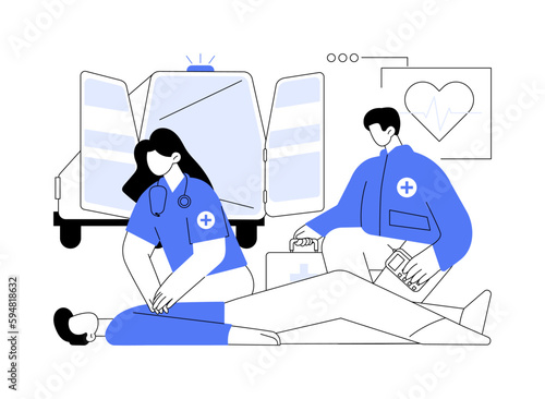 CPR abstract concept vector illustration.