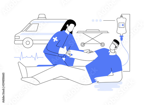 Severe injury help abstract concept vector illustration.