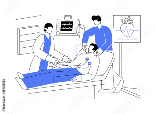 Chest pain abstract concept vector illustration.