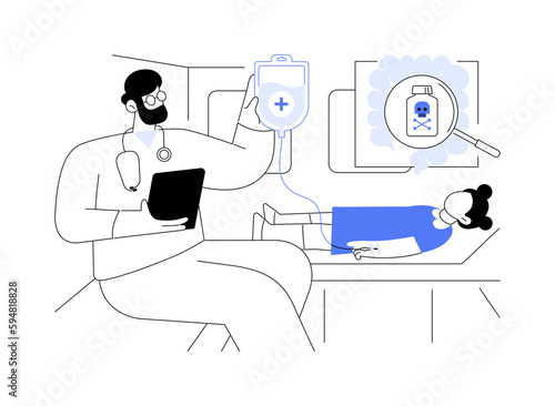 Swallowing a poisonous substance abstract concept vector illustration.