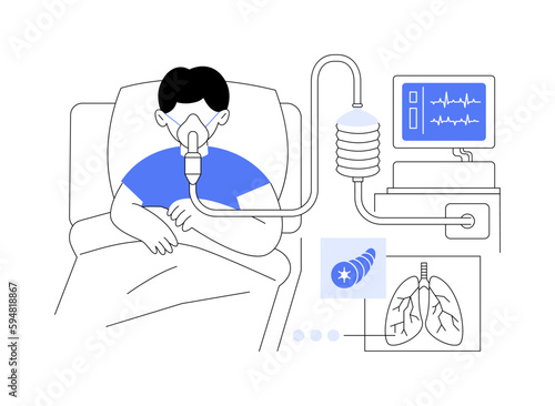 Breathing problems abstract concept vector illustration.