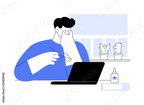 Dry eye problem abstract concept vector illustration.