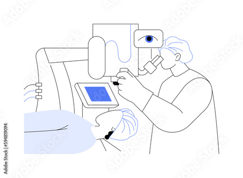 Lasik eye surgery procedure abstract concept vector illustration.