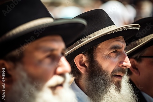 Fotografie, Tablou Sephardic Jews close up shot. Focus on foreground. Generative AI