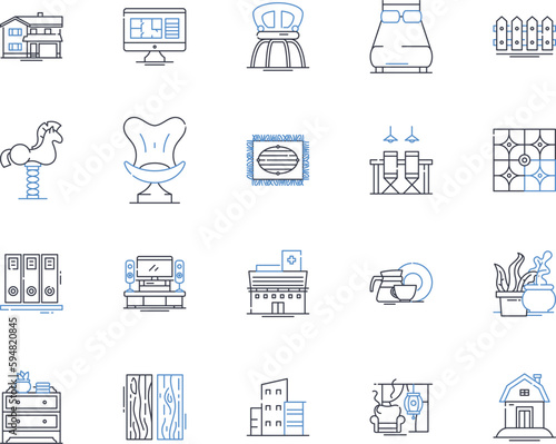 Overhaul line icons collection. Renovation, Revamp, Upgrade, Improvement, Remodeling, Restoration, Transformation vector and linear illustration. Reconstruction,Rejuvenation,Refurbishment outline