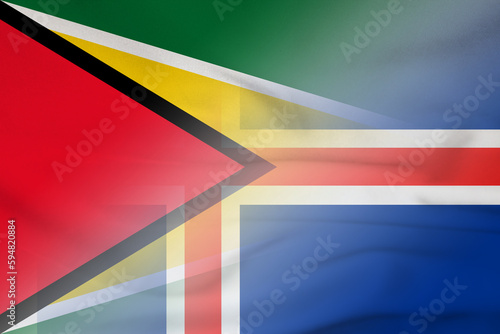 Guyana and Iceland national flag transborder relations ISL GUY