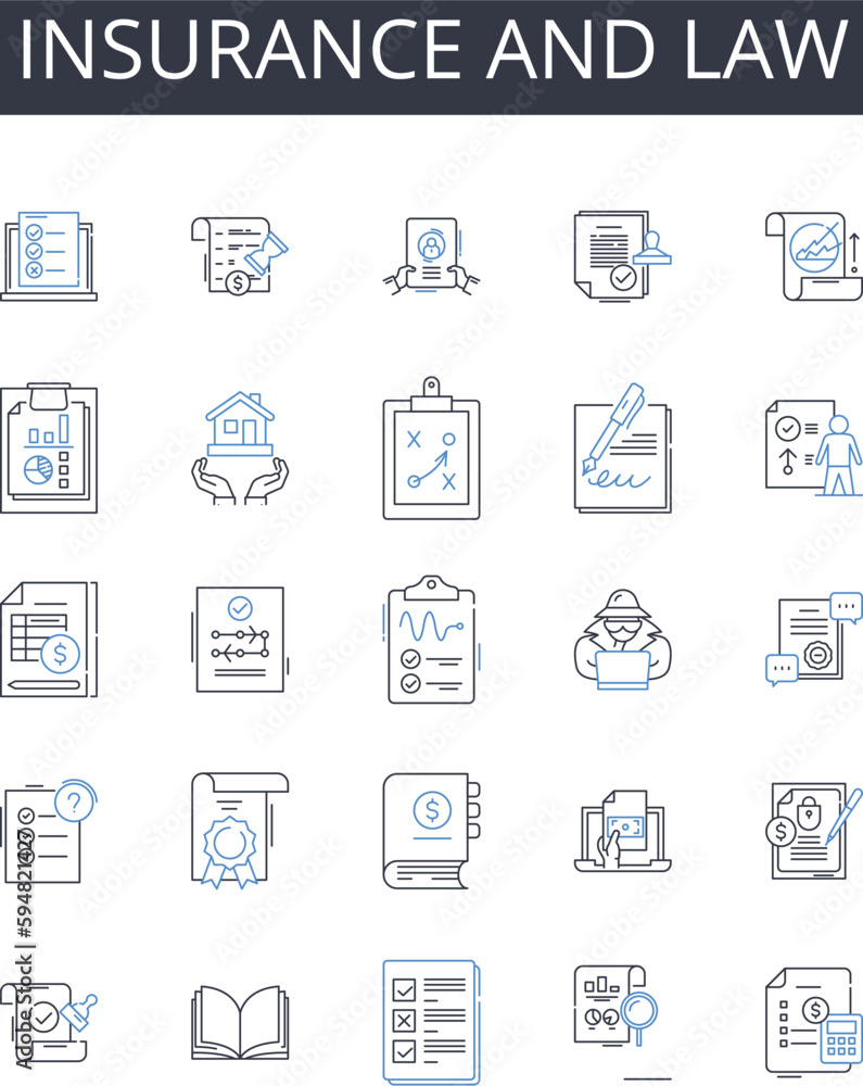 Insurance and law line icons collection. nsurance, Protection, Cover, Assurance, Security, Policy, Safety net vector and linear illustration. Warranty,Guarantee,Indemnity outline signs set