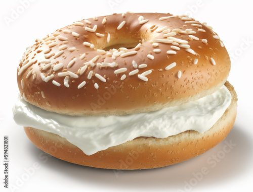 A bagel with sesame seeds on it
