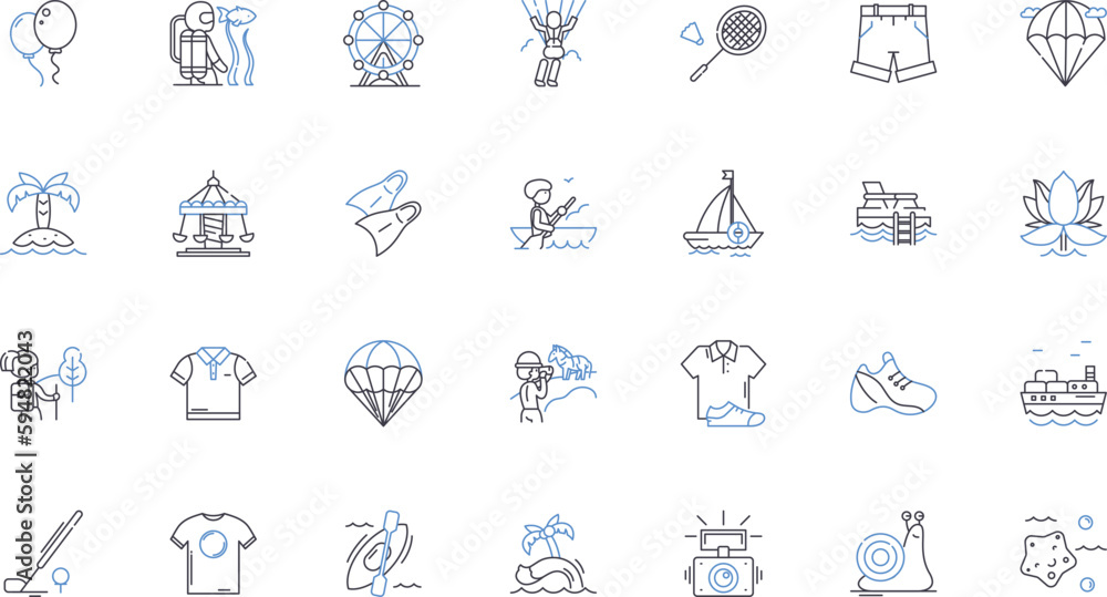Sunny skies line icons collection. Radiance, Sunshine, Beaming, Warmth, Cheerful, Gleaming, Brightness vector and linear illustration. Clear,Crisp,Golden outline signs set