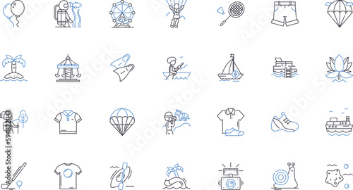 Sunny skies line icons collection. Radiance, Sunshine, Beaming, Warmth, Cheerful, Gleaming, Brightness vector and linear illustration. Clear,Crisp,Golden outline signs set