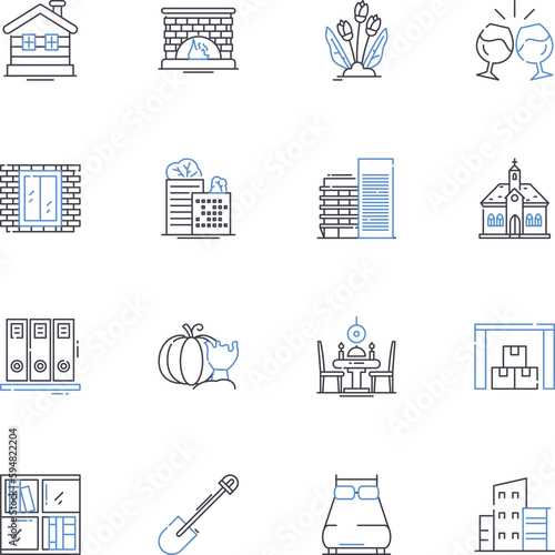Reconditioning line icons collection. Refurbishing, Renewal, Restoral, Rebuild, Revive, Restoration, Redeem vector and linear illustration. Reparation,Regeneration,Rehabilitation outline signs set