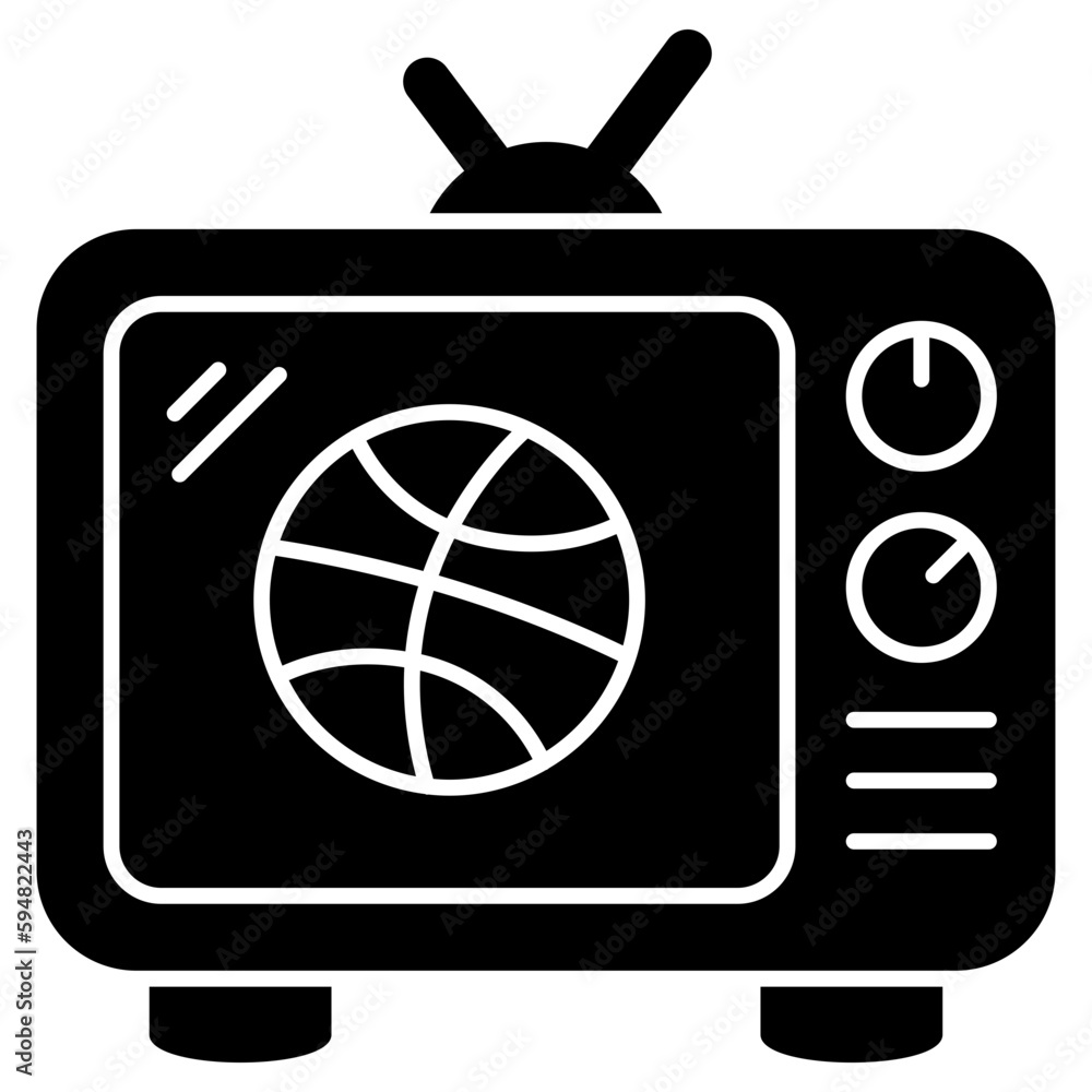 Conceptual design icon of watching match Conceptual design icon of watching match