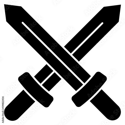 Battle tool concept icon, vector design of crossswords 