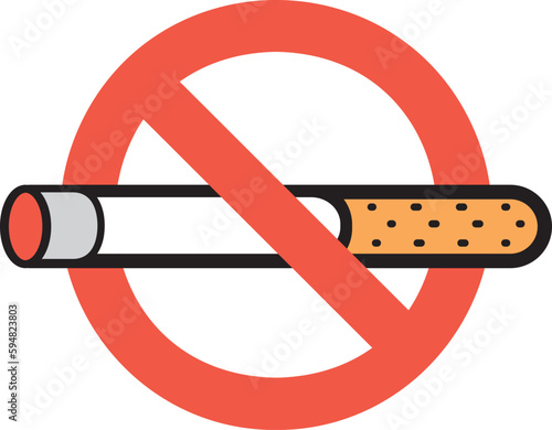 No smoking sign icon, stop smoking flat vector image.