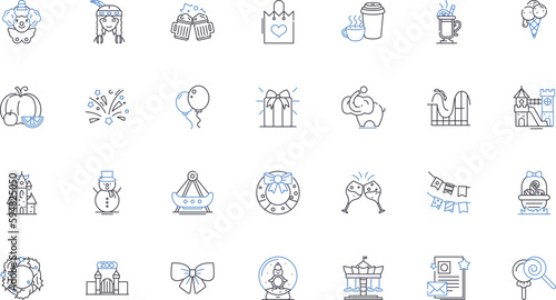 Saluting success line icons collection. Achievement, Accomplishment, Celebration, Commendation, Congratulation, Honor, Recognition vector and linear illustration. Victory,Triumph,Accomplished outline