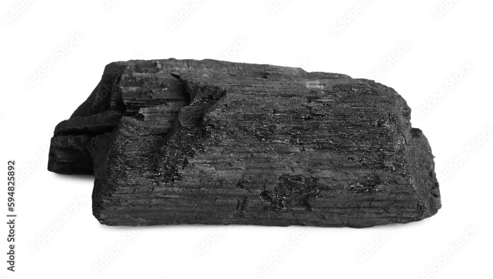 Piece of coal isolated on white. Mineral deposits Piece of coal isolated on white. Mineral deposits