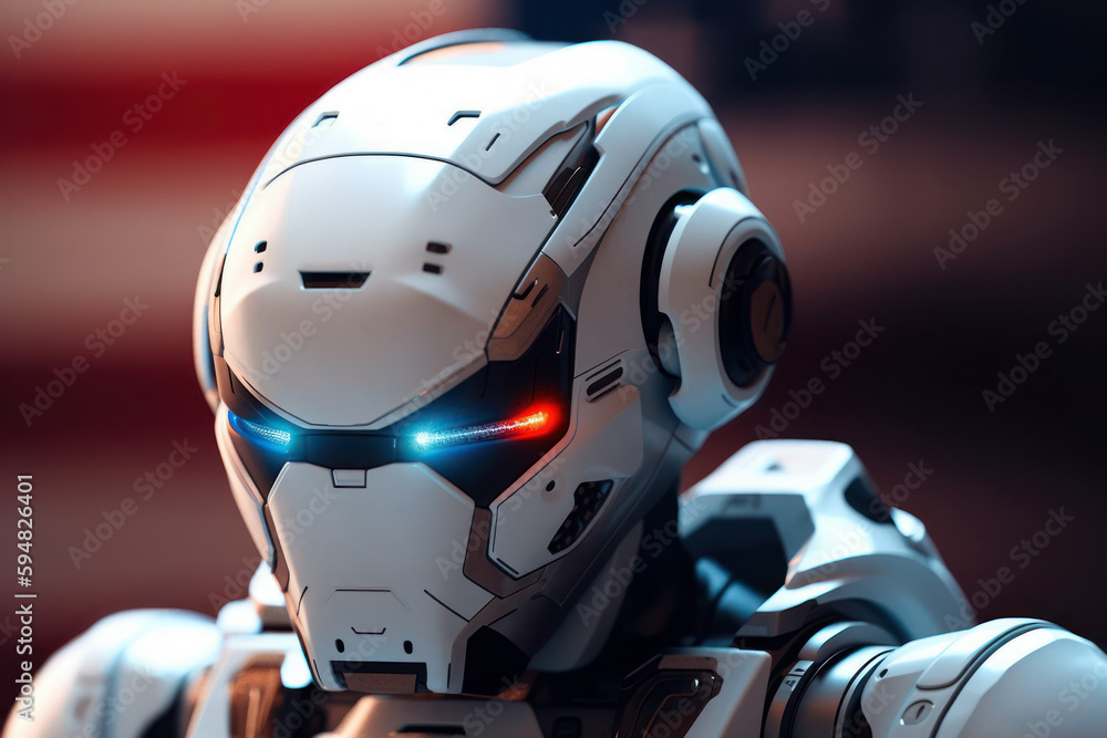 Cutting-edge robot designed for industrial automation. AI generated, human enhanced Cutting-edge robot designed for industrial automation. AI generated, human enhanced