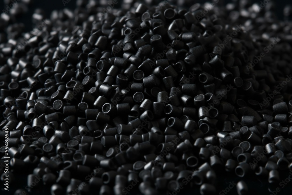 Close up Flat lay of plastic polypropylene granules, selective focus. AI generated, human enhanced. Close up Flat lay of plastic polypropylene granules, selective focus. AI generated, human enhanced.