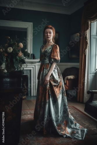 A portrait of a woman in a Regency dress