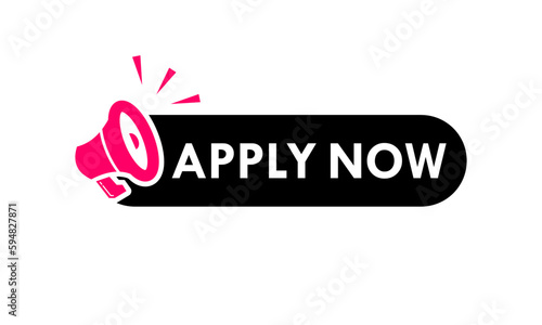 Apply now design logo template illustration