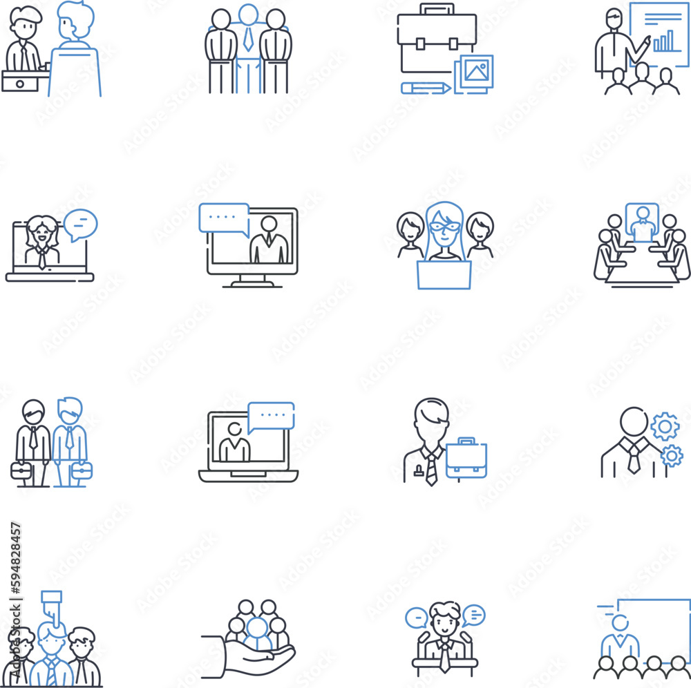 Corporate Oversight line icons collection. Accountability, Transparency, Regulation, Compliance, Ethics, Governance, Auditing vector and linear illustration. Monitoring,Risk,Management outline signs