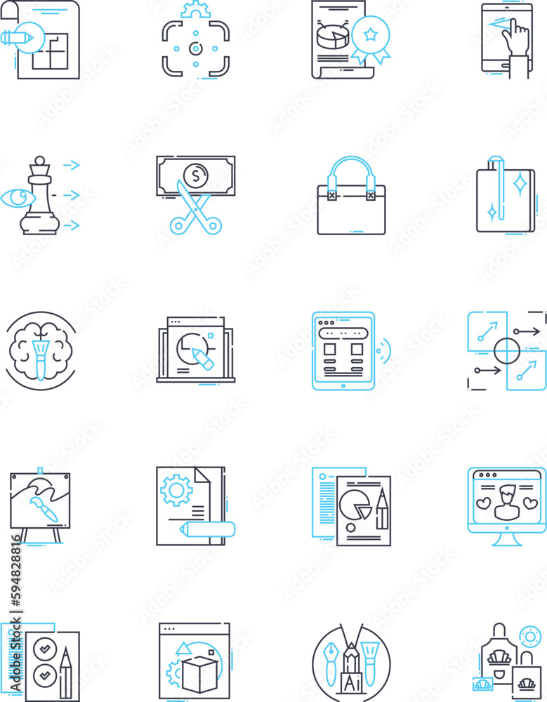 Joint Venture linear icons set. Partnership, Collaboration, Alliance, Synergy, Merger, Cooperation, Connection line vector and concept signs. Association,Jointly,Aligning outline illustrations