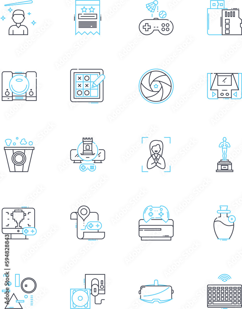 Audio production linear icons set. Mixing, Mastering, Editing ...