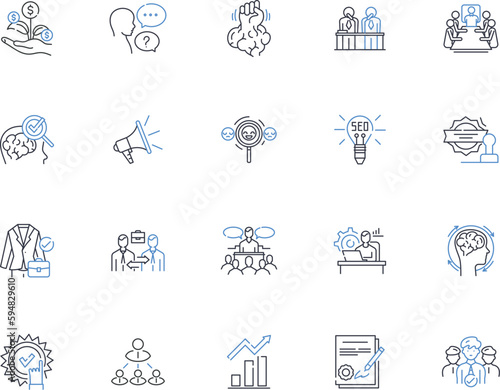 Consumer insights line icons collection. Behaviors, Needs, Lifestyles, Preferences, Habits, Desires, Trends vector and linear illustration. Attitudes,Motivations,Expectations outline signs set