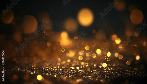 Gold glitter bokeh light effect background  Generative AI