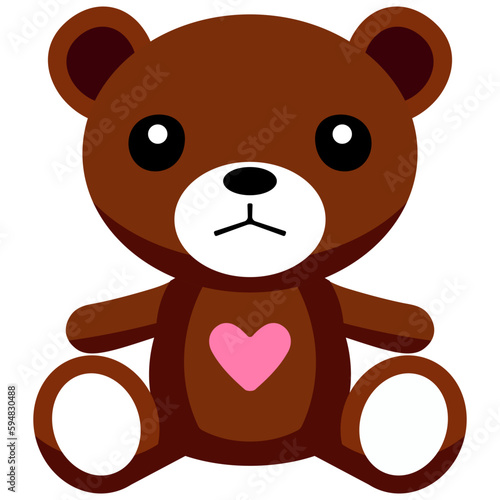 Vector illustration of a cute toy teddy bear
