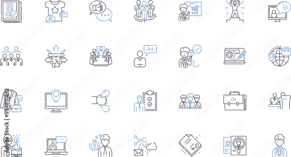 Public relations line icons collection. Reputation, Media, Crisis, Messaging, Perception, Branding, Strategy vector and linear illustration. Communication,Storytelling,Image outline signs set