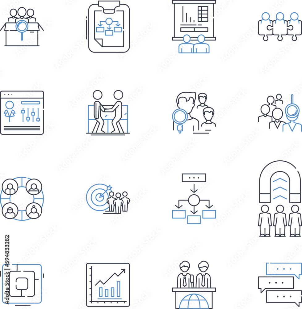 Collective discussion line icons collection. Dialogues, Brainstorming, Exchange, Debate, Groupthink, Deliberation, Interaction vector and linear illustration. Rapport,Feedback,Accountability outline Collective discussion line icons collection. Dialogues, Brainstorming, Exchange, Debate, Groupthink, Deliberation, Interaction vector and linear illustration. Rapport,Feedback,Accountability outline