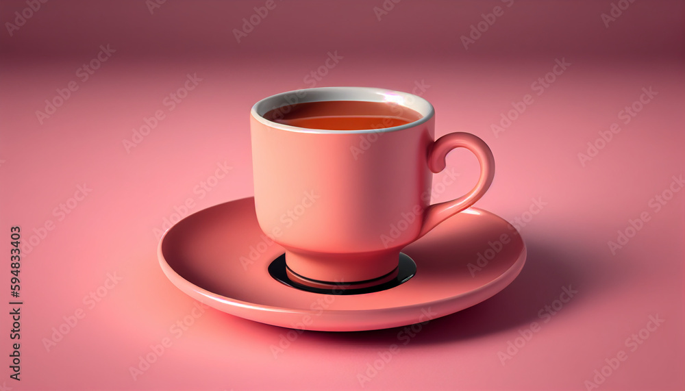 Stylish espresso cup on vibrant pink background for your coffee break, Generative AI Stylish espresso cup on vibrant pink background for your coffee break, Generative AI