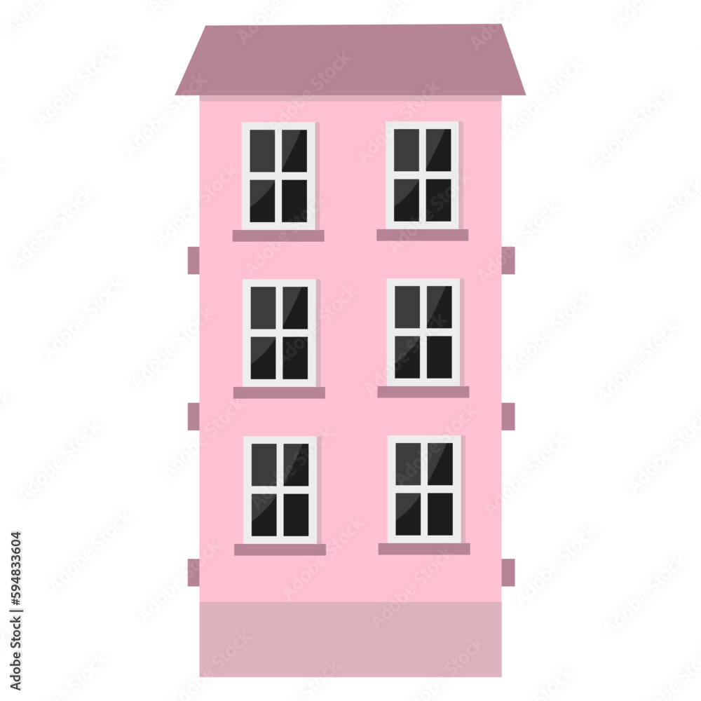 Naklejka premium Retro cartoon house, great design for any purposes. Vector illustration.