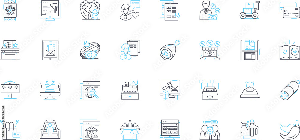 Commercial hub linear icons set. Business, Economy, Corporate, Trade, Market, Sales, Goods line vector and concept signs. Services,Retail,Wholesale outline illustrations Commercial hub linear icons set. Business, Economy, Corporate, Trade, Market, Sales, Goods line vector and concept signs. Services,Retail,Wholesale outline illustrations