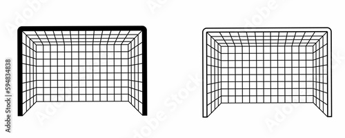 football goal icon set isolated on white background