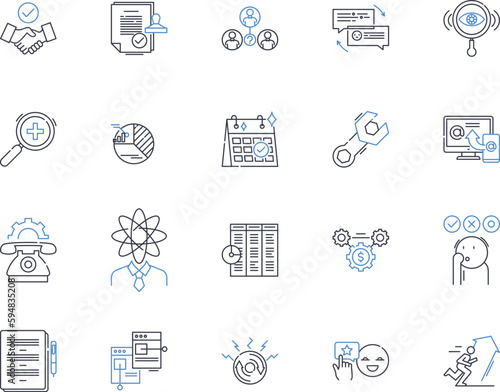 Consensus unanimity line icons collection. Agreement, Unity, Harmony, Consistency, Compliance, Collaboration, Accord vector and linear illustration. Solidarity,Congruence,Congruity outline signs set