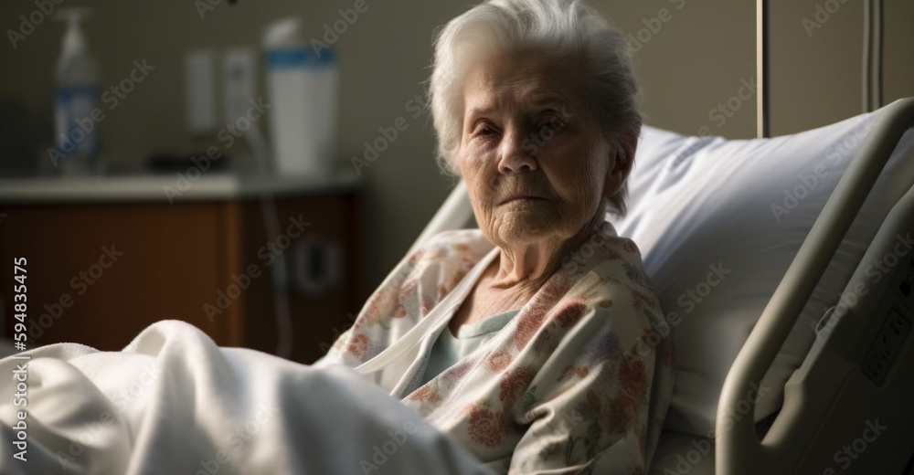 Sadness consumes one woman in nursing home generated by AI Sadness consumes one woman in nursing home generated by AI