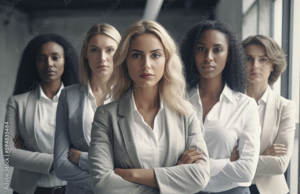 Group of confident female executives ,looking at the camera. Generative AI Group of confident female executives ,looking at the camera. Generative AI