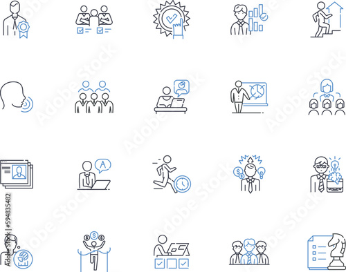 Sorority line icons collection. Sisterhood, Greek, Bond, Friendship, Unity, Tradition, Leadership vector and linear illustration. Philanthropy,Rituals,Social outline signs set