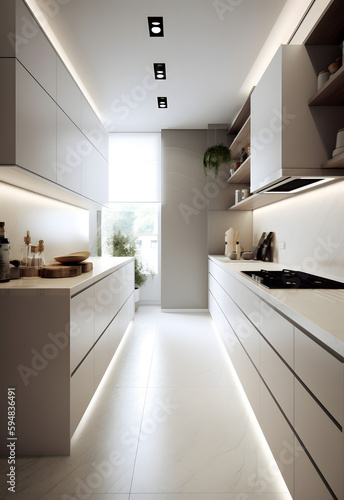 Effortless Elegance: Unveiling the Modern Luxe of a Premium Minimalist Kitchen - AI Generative