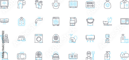 Photos Table design linear icons set