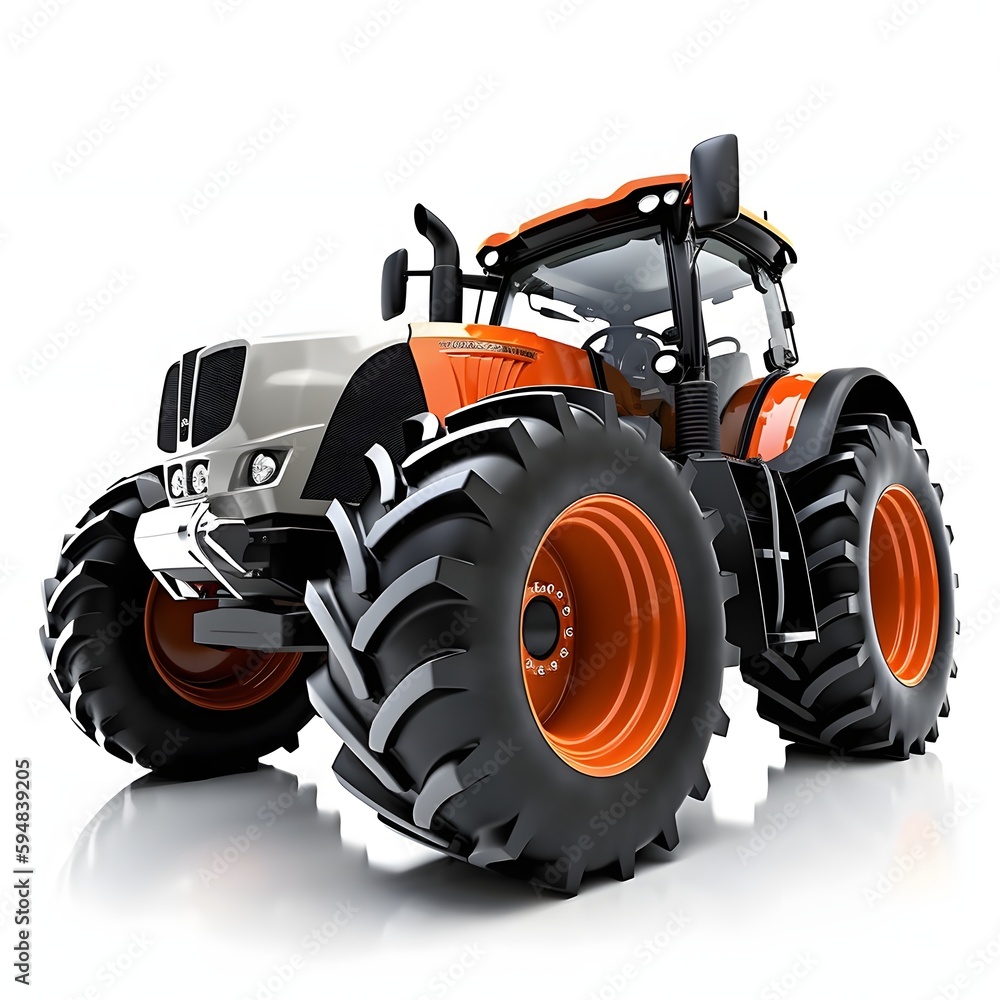 red tractor isolated on white red tractor isolated on white
