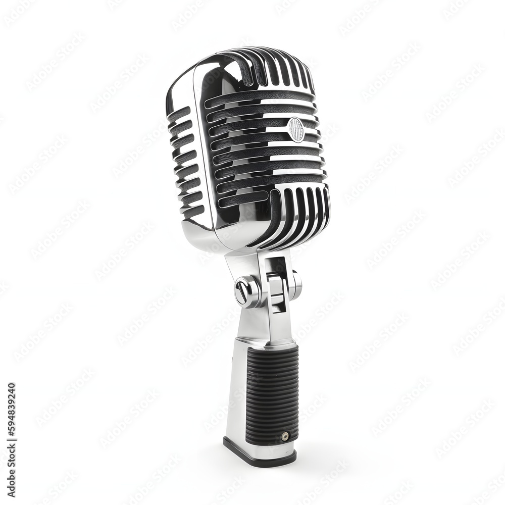 retro microphone isolated on white retro microphone isolated on white