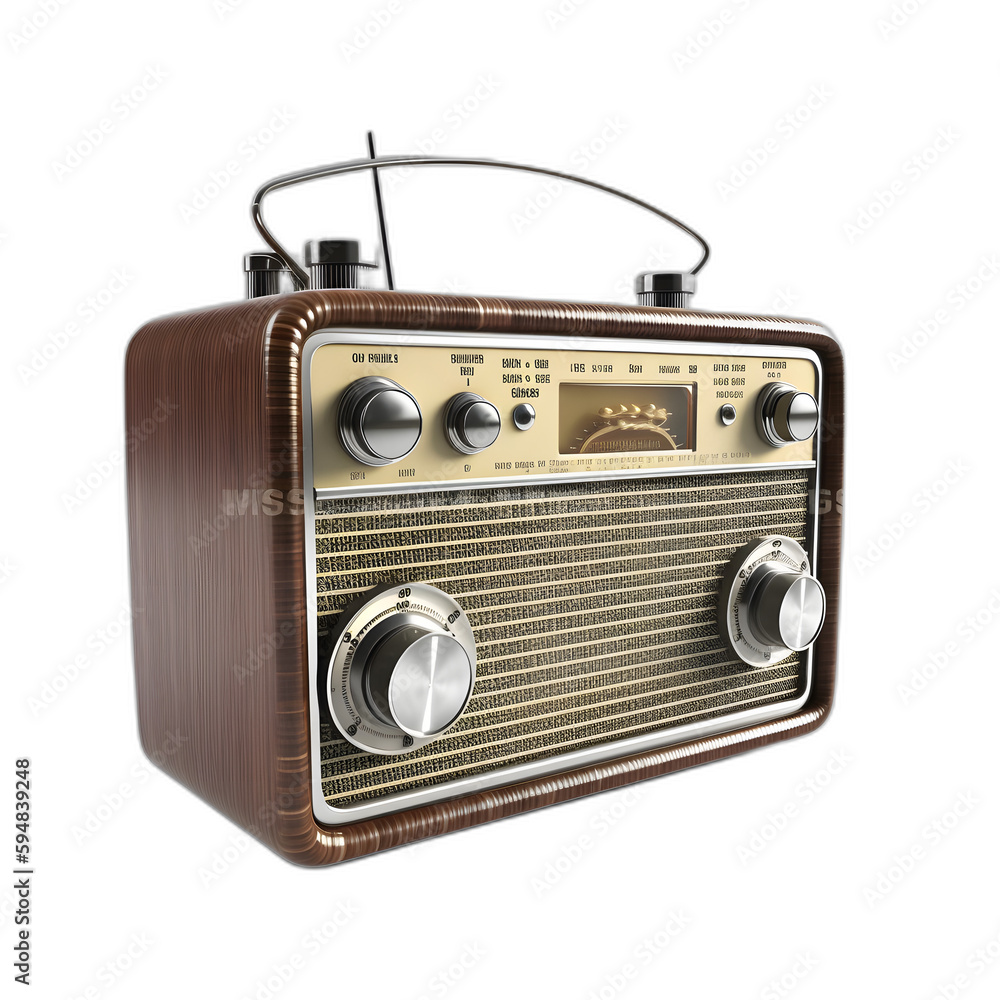 retro radio isolated on white