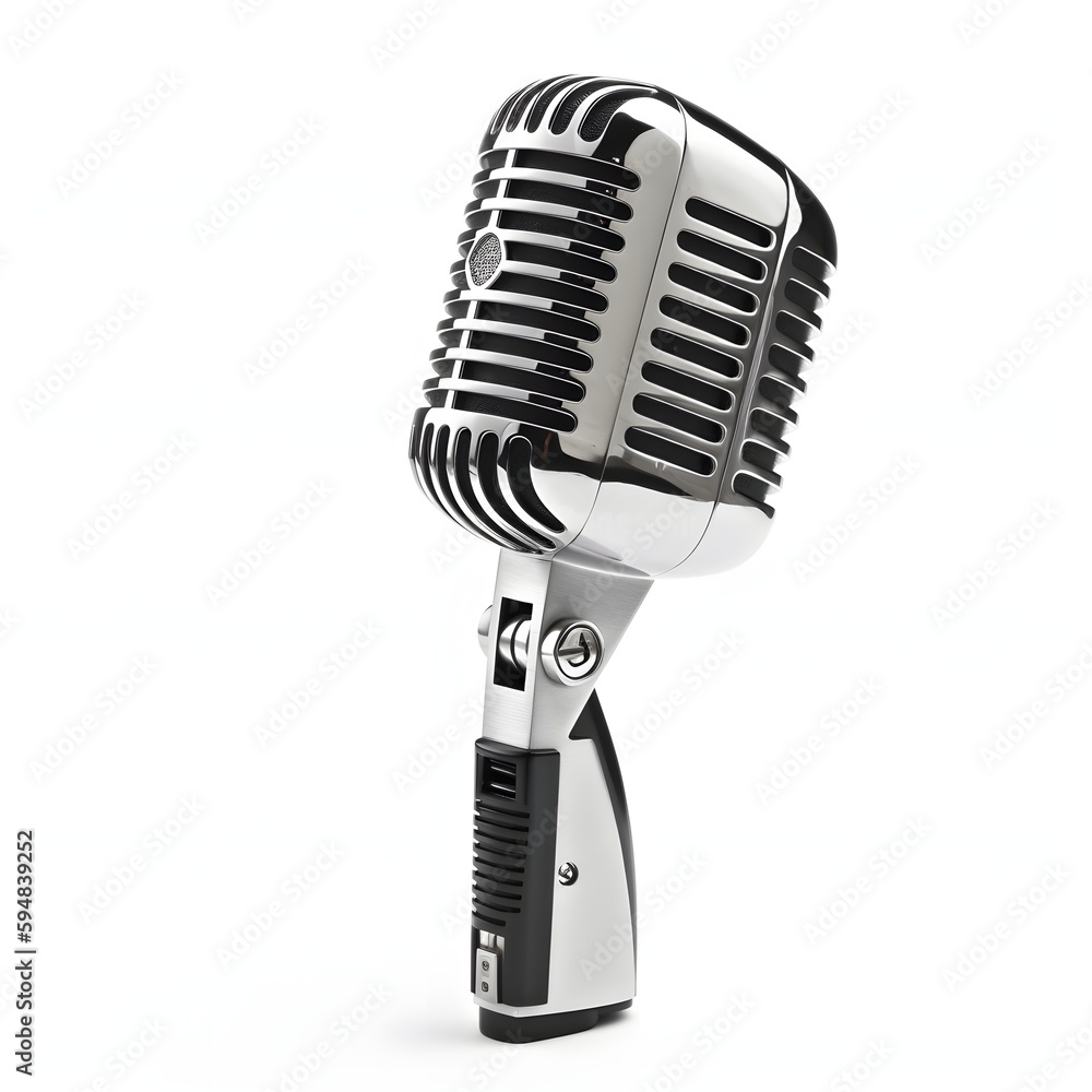 Fototapeta premium retro microphone isolated on white