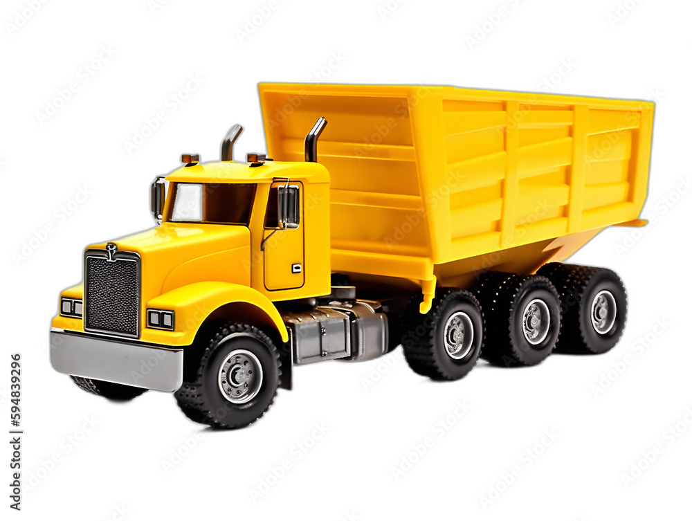 toy yellow truck isolated on white