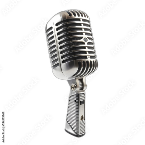 retro microphone isolated on white