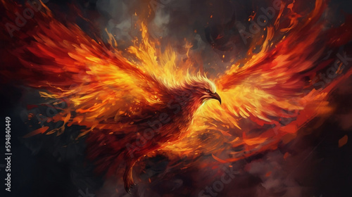 Ignited Elegance  The Fiery Phoenix Ascending Ai