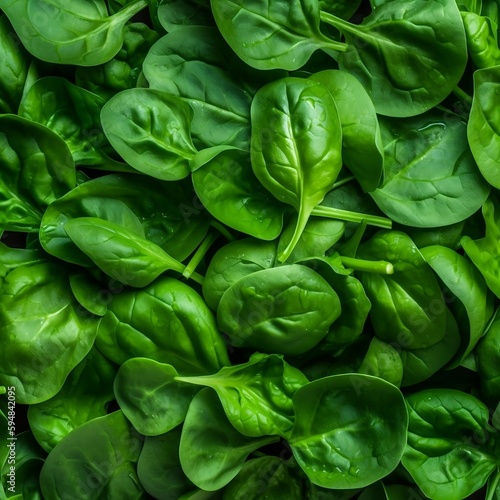 top down view of baby spinach leaves